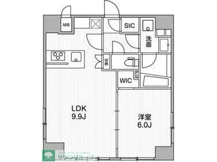 ALTERNA銀座 (1LDK/10階)の間取り写真