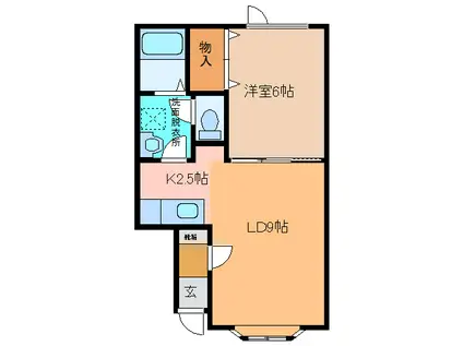 アークリビオン(1LDK/1階)の間取り写真