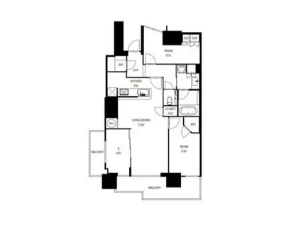プラウドタワー東雲キャナルコート(3LDK/28階)の間取り写真