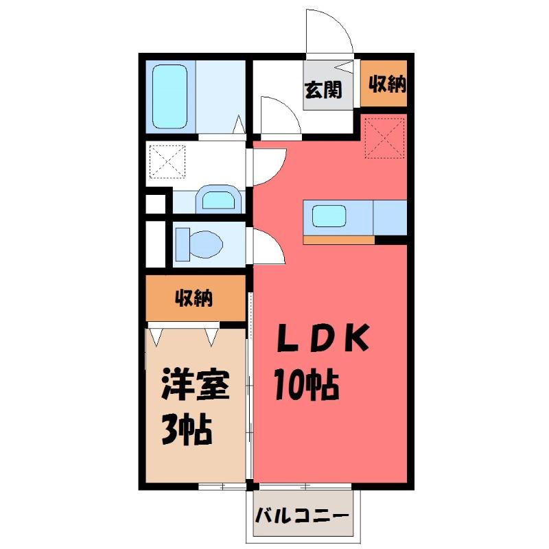 グランメールM(1LDK/2階)の間取り写真