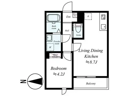 GRADUS八千代中央II(1LDK/2階)の間取り写真