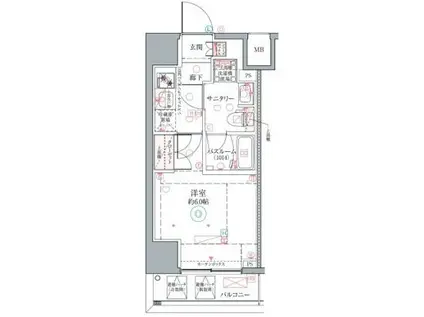 クレヴィスタ横浜関内II(1K/10階)の間取り写真