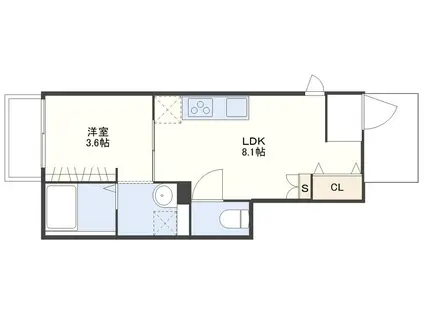 マロンソフィア(1LDK/1階)の間取り写真
