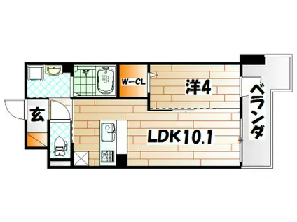 プランドール(1LDK/5階)の間取り写真