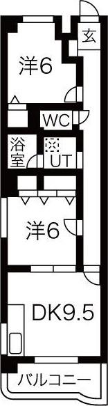 ステージM(2DK/4階)の間取り写真