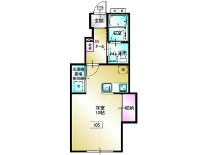 イルドラシテI(1K/1階)の間取り写真