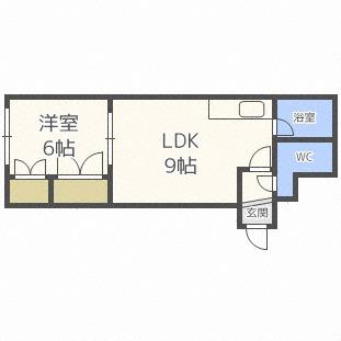 管財ビル(1LDK/5階)の間取り写真