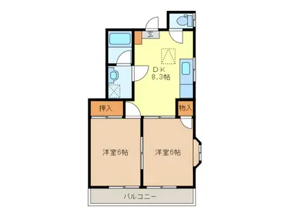 アレストサイトウ(2DK/2階)の間取り写真