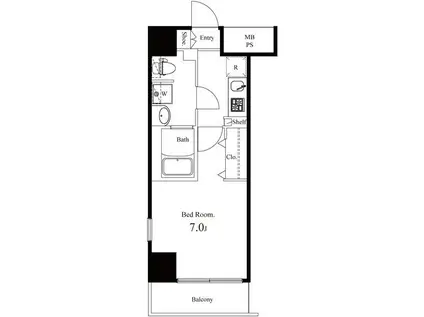 エクアス錦糸町(1K/3階)の間取り写真