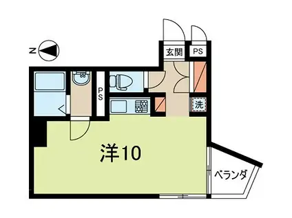 メトロ新高円寺マンション(1K/10階)の間取り写真