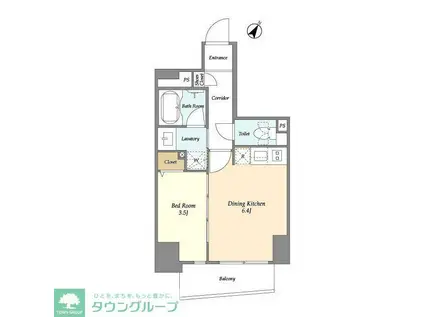 RESIA日本橋小伝馬町(1DK/11階)の間取り写真