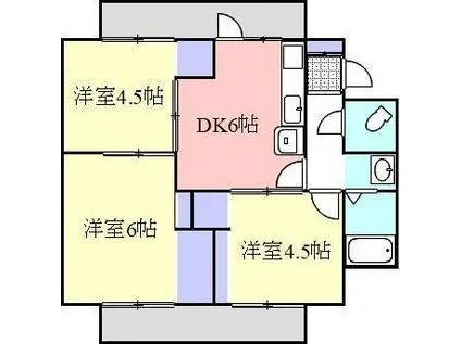 ヴィラナリー元山(3DK/3階)の間取り写真