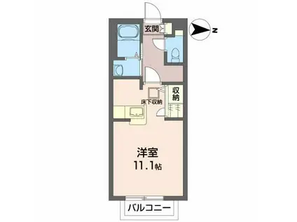 グリーンヒルズ旭ヶ丘(ワンルーム/1階)の間取り写真