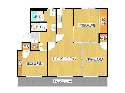 ヴィラナリー舞鶴(3LDK/4階)の間取り写真