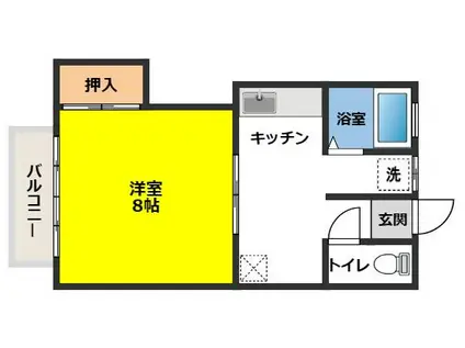 リバーコート水道橋(1K/2階)の間取り写真