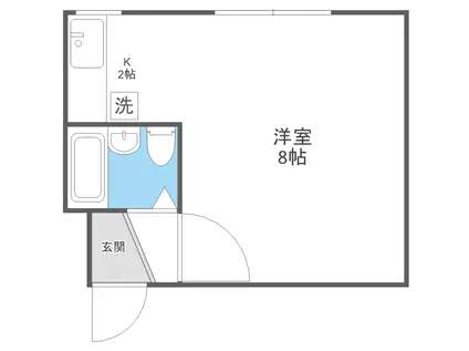 グリーンハイム(1K/4階)の間取り写真