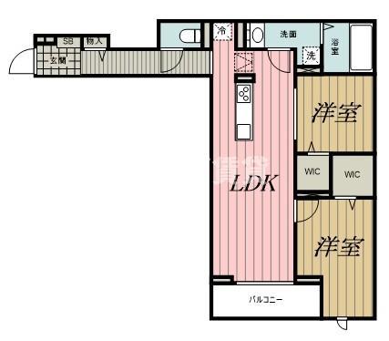 CLASSEUM都賀(2LDK/1階)の間取り写真