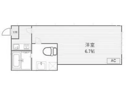 クロス西新井(1K/2階)の間取り写真