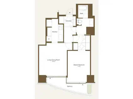 愛宕グリーンヒルズフォレストタワー(1LDK/16階)の間取り写真