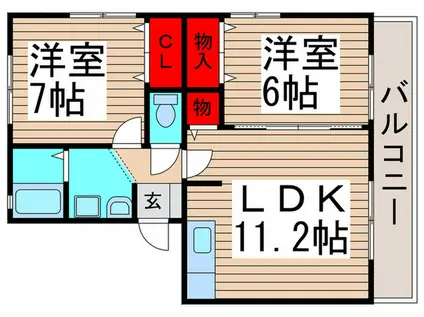 キャロルステージISHII(2LDK/2階)の間取り写真