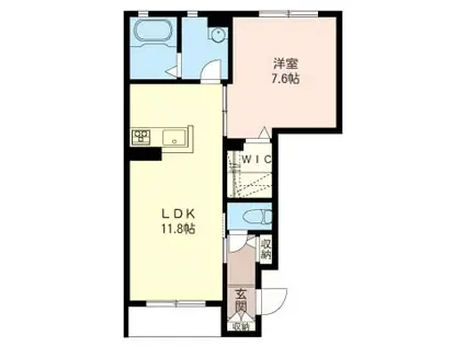 グリナージュ茅ヶ崎II(1LDK/1階)の間取り写真