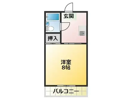 ルピナス知立 B(1K/2階)の間取り写真