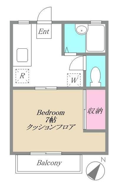 オークハイホーム(1K/1階)の間取り写真