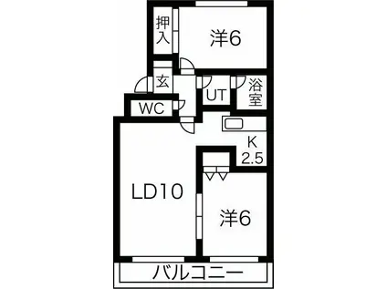 マリノス24(2LDK/2階)の間取り写真