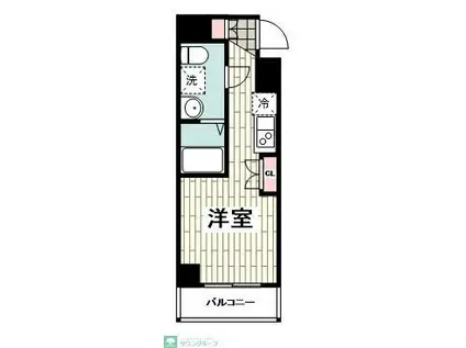 S-RESIDENCE横濱阪東橋(ワンルーム/2階)の間取り写真