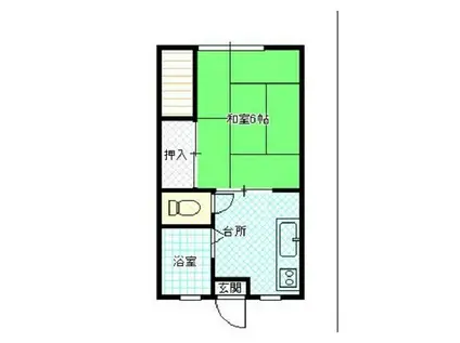 駅南ハイツ(1K/2階)の間取り写真