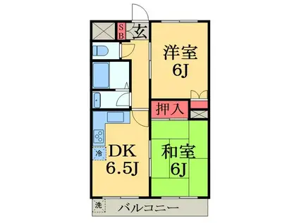 グランパレス(2DK/3階)の間取り写真