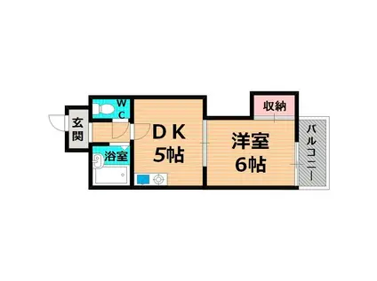 リブレ放出東(1DK/2階)の間取り写真
