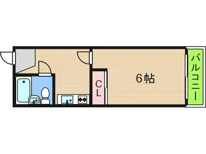 エクセルライフ(1K/2階)の間取り写真