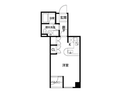 ハウスリンデ(1K/4階)の間取り写真