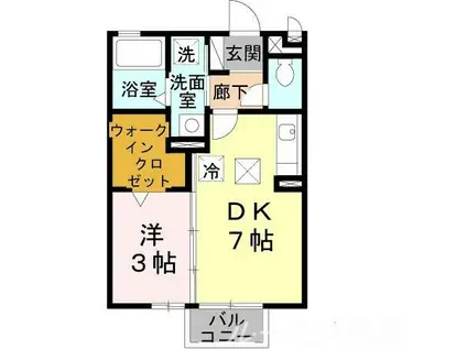 アーバンシヅキ(1DK/2階)の間取り写真