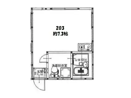 グリーントラスト(ワンルーム/2階)の間取り写真