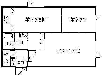 さくらMS II(2LDK/2階)の間取り写真