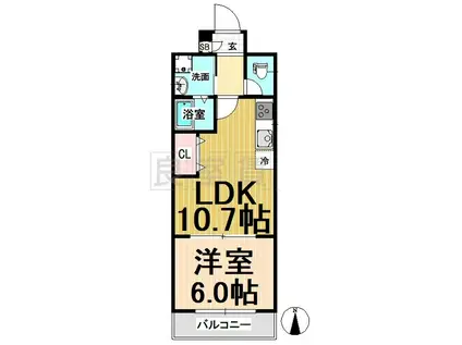 フォレスト2001(1LDK/6階)の間取り写真
