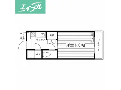 カレッジハイツ岡山(1K/2階)の間取り写真