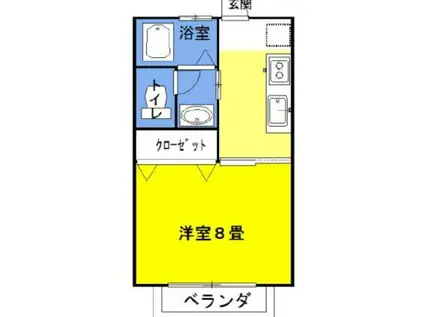 ラフォンテ・チャオ5TH(1K/2階)の間取り写真