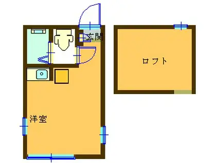 ユナイト反町モナリザ(ワンルーム/2階)の間取り写真