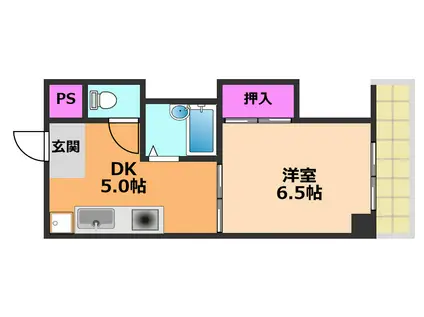 LARGOCASA(1DK/2階)の間取り写真