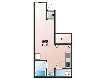 高砂竜山ビル(ワンルーム/1階)の間取り写真