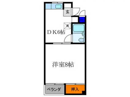 グランドール大路(1DK/3階)の間取り写真