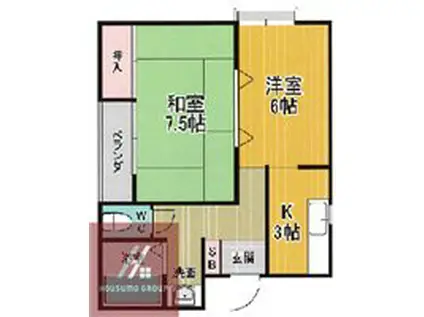 ハイツジェルミー(2K/2階)の間取り写真