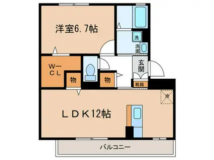 ホープMIII(1LDK/3階)の間取り写真