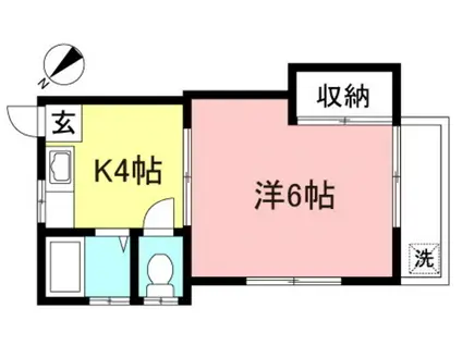 第2八千代荘(1K/2階)の間取り写真