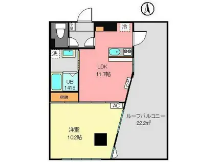 ヴィラクリーンホワイト凛(1LDK/5階)の間取り写真