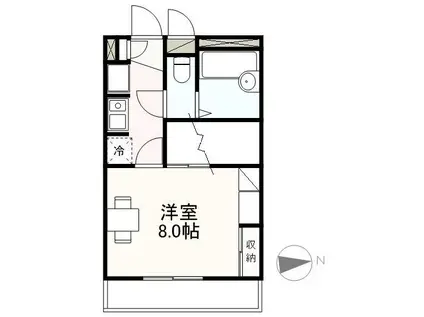 E-CUBE木太(1K/1階)の間取り写真