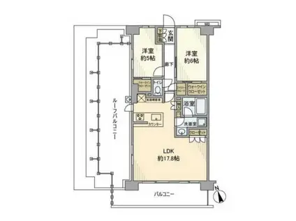 サンクレイドル浦安III(2LDK/8階)の間取り写真